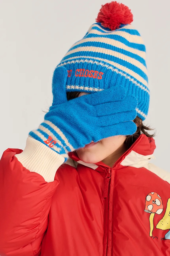 Bobo Choses Czapka z pomponem dziecięca 226AI040 niebieski AW26