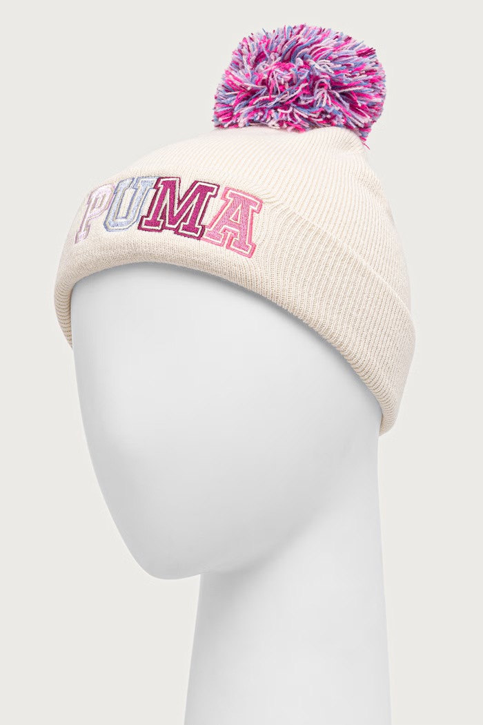 Puma czapka z pomponem dziecięca POM POM Mid Crown Beanie Jr 274110.9BY2 beżowy AW26
