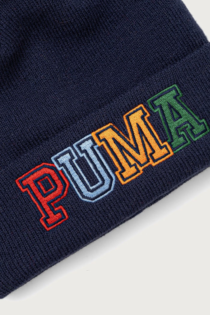 Puma czapka z pomponem dziecięca POM POM Mid Crown Beanie Jr 274110 granatowy AW26