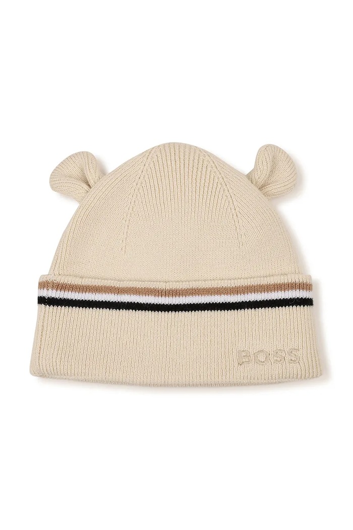 BOSS Σκούφος παιδικός με βαμβάκι J53572.74.81 μπεζ AW26