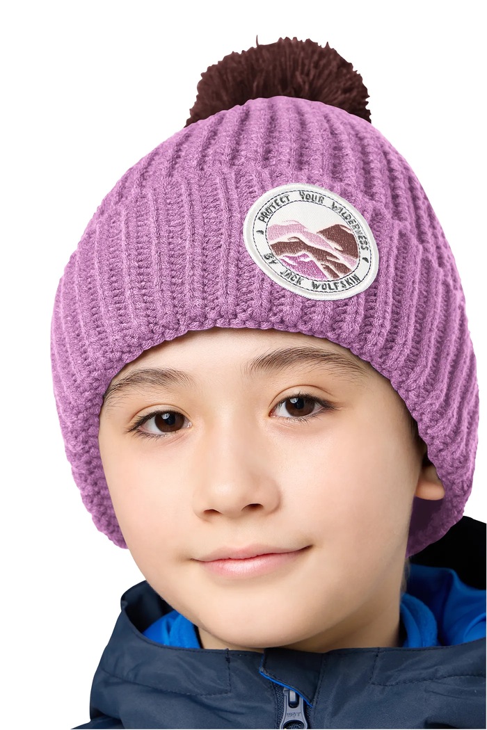 Czapka z pomponem dziecięca POMPOM Jack Wolfskin 1911751.9BY2 fioletowy
