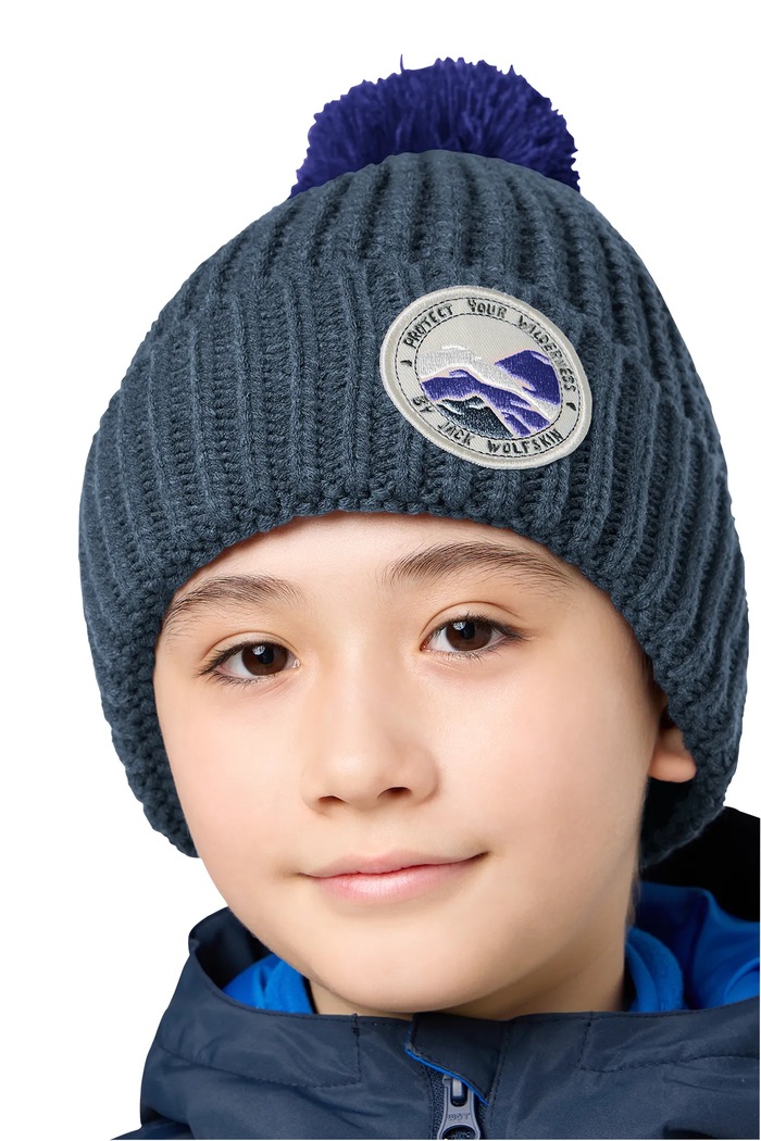 Czapka z pomponem dziecięca POMPOM Jack Wolfskin 1911751.9BY2 granatowy