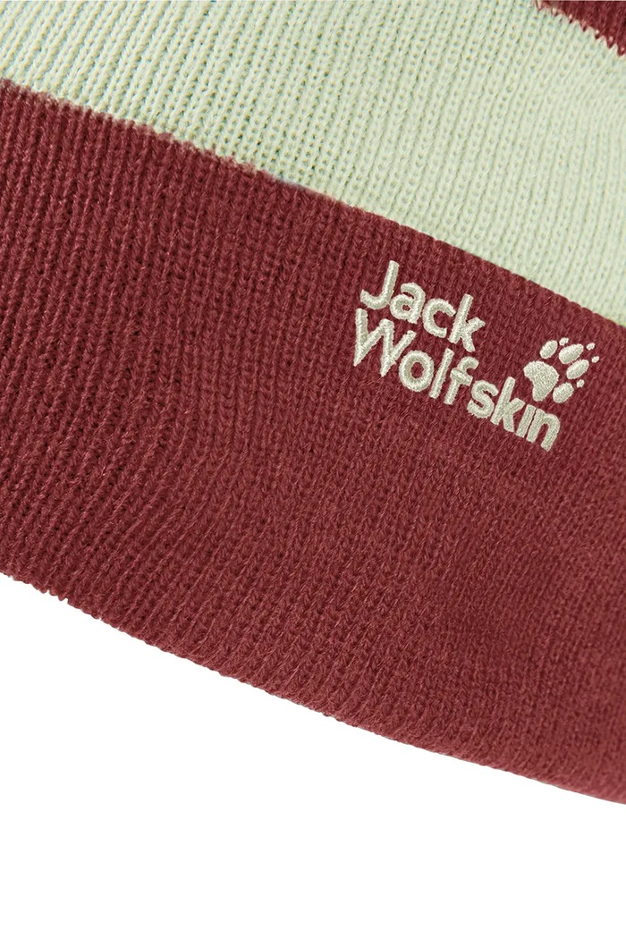 Czapka beanie dziecięca STRIPY KNIT Jack Wolfskin 1910402.9BY2 czerwony