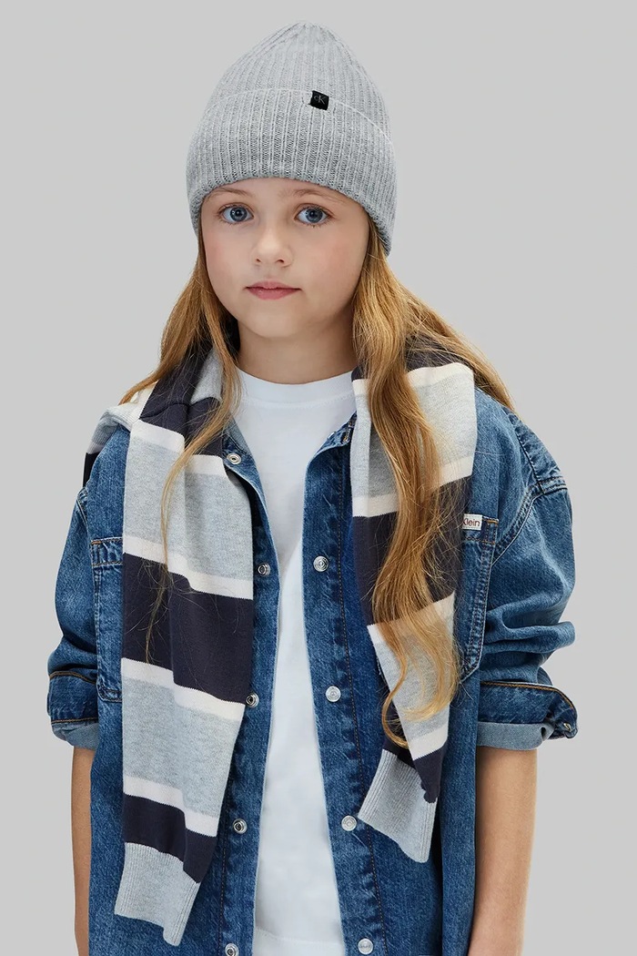 Calvin Klein Jeans czapka beanie dziecięca szary IU0IU00440.9BY2