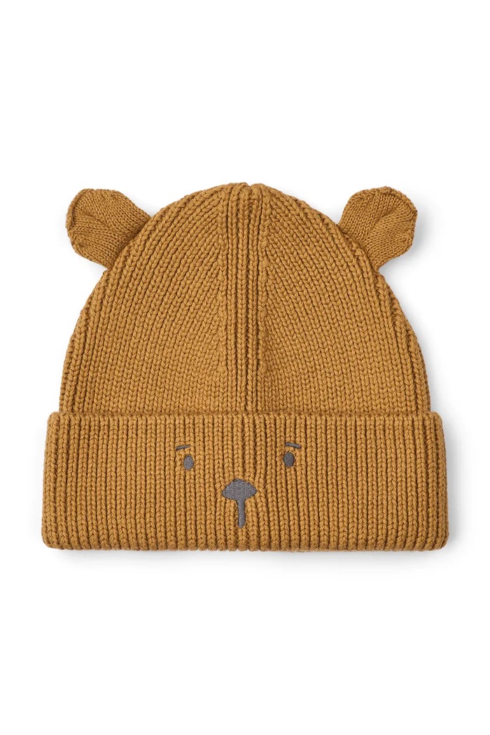 Liewood Czapka dziecięca bawełniana Gina Beanie w Bear Embroidery brązowy LW21141.9BY2