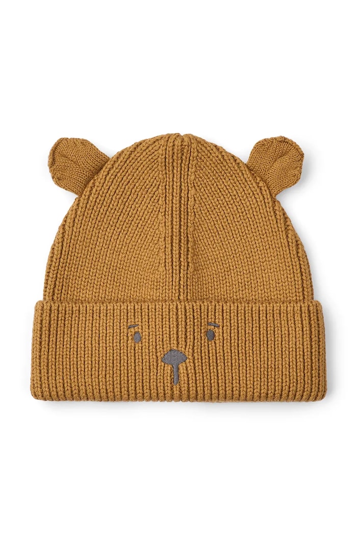 Liewood Czapka dziecięca bawełniana Gina Beanie w Bear Embroidery brązowy LW21141.9BY2