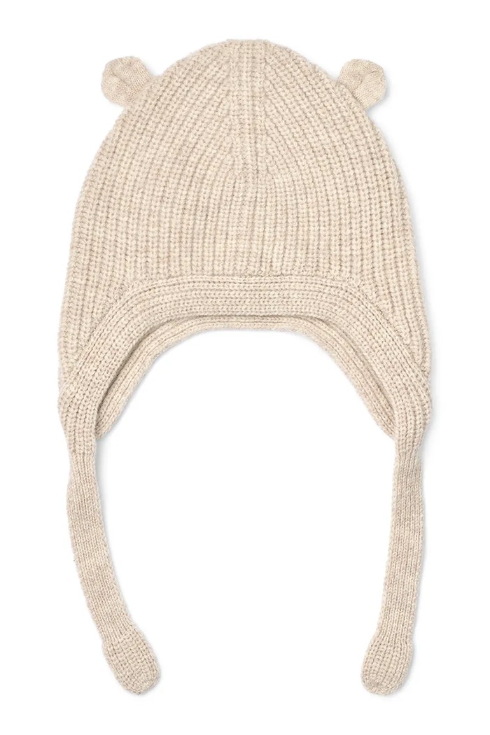 Liewood Czapka dziecięca wełniana Aviana Baby Bonnet beżowy LW19415.9BY2