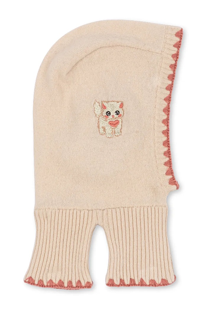 Konges Sløjd Kaptur dziecięcy wełniany COLLETTE BALACLAVA beżowy KS107386.9BY2
