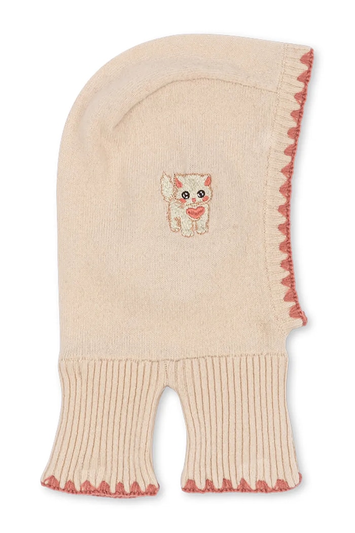 Konges Sløjd Kaptur dziecięcy wełniany COLLETTE BALACLAVA beżowy KS107386.9BY2