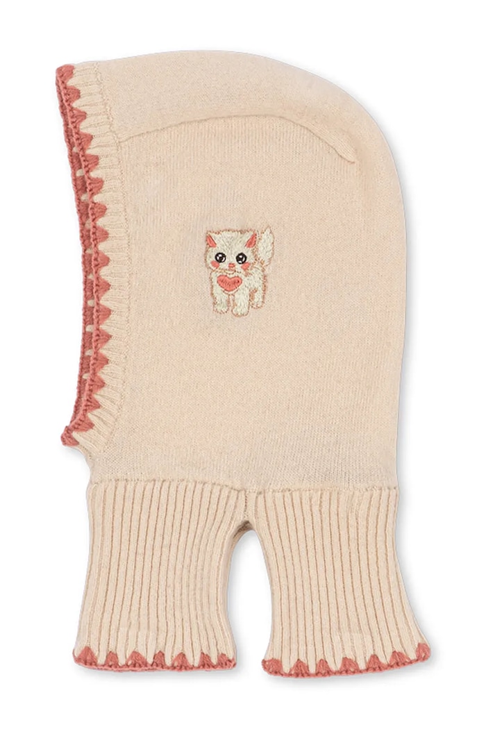 Konges Sløjd Kaptur dziecięcy wełniany COLLETTE BALACLAVA KS107386.9BY2 beżowy AW26