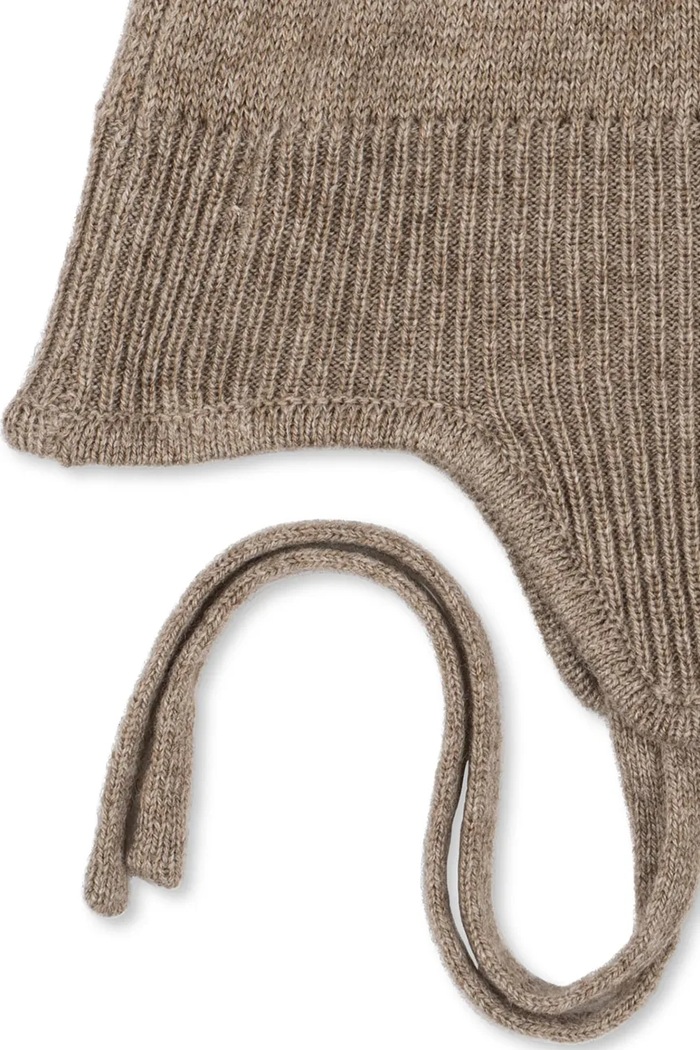Chłopiec Konges Sløjd Czapka z pomponem dziecięca z wełną MATTOU KNIT HELMET KS106150.9BY2 brązowy