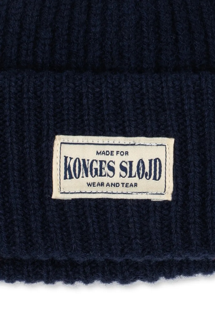 Chłopiec Konges Sløjd Czapka beanie dziecięca bawełniana BASIL BEANIE KS105696.9BY2 granatowy