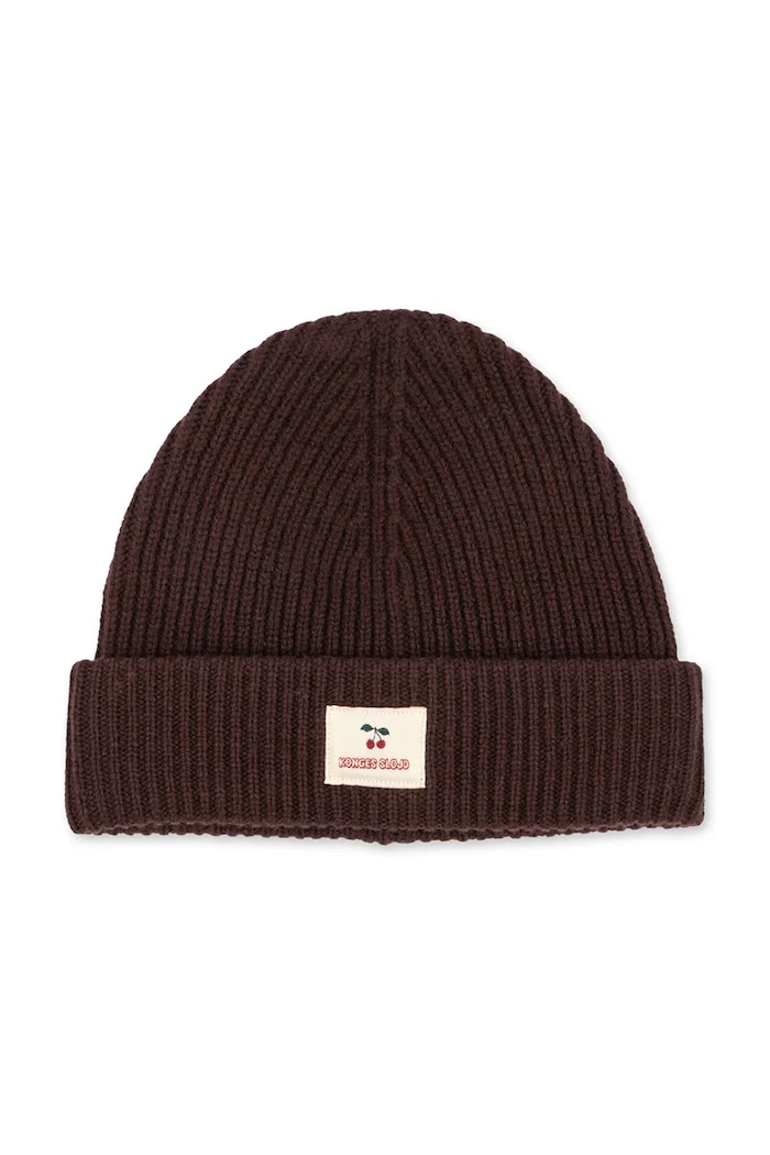 Konges Sløjd Czapka beanie dziecięca bawełniana BASIL BEANIE brązowy KS105696.9BY2