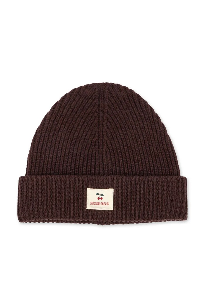 Konges Sløjd Czapka beanie dziecięca bawełniana BASIL BEANIE brązowy KS105696.9BY2