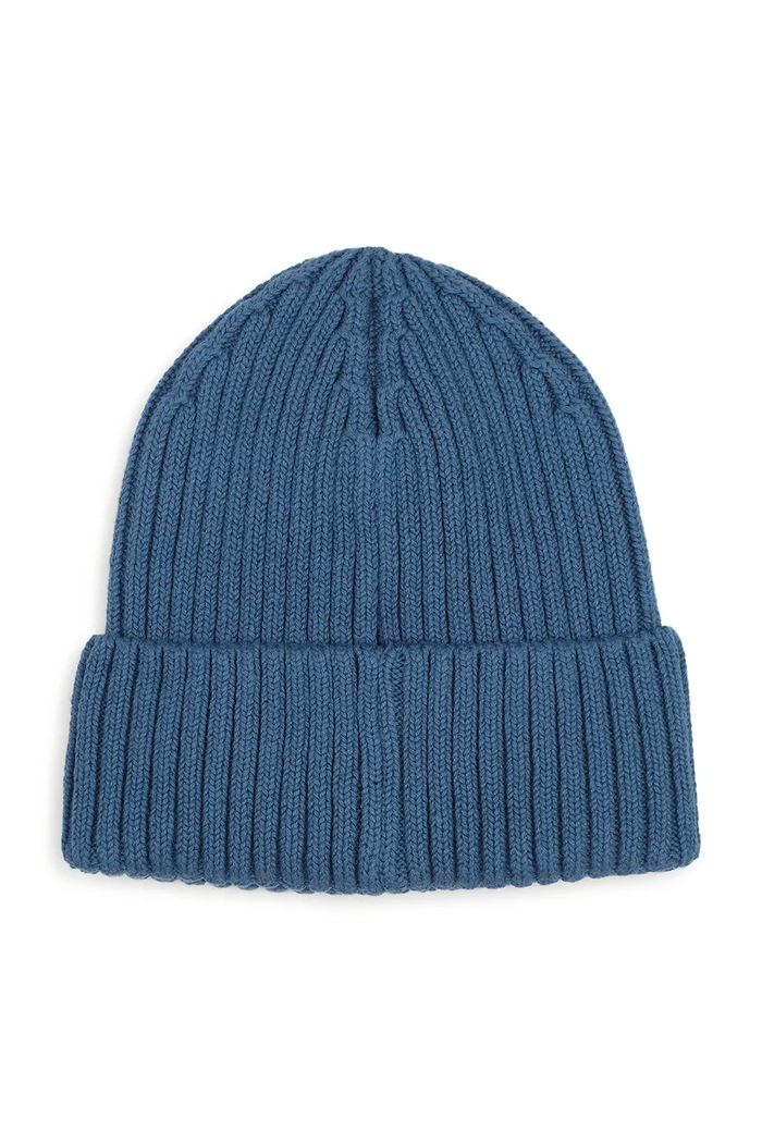 HUGO Czapka beanie dziecięca z bawełną G01314.56.58 granatowy AW26