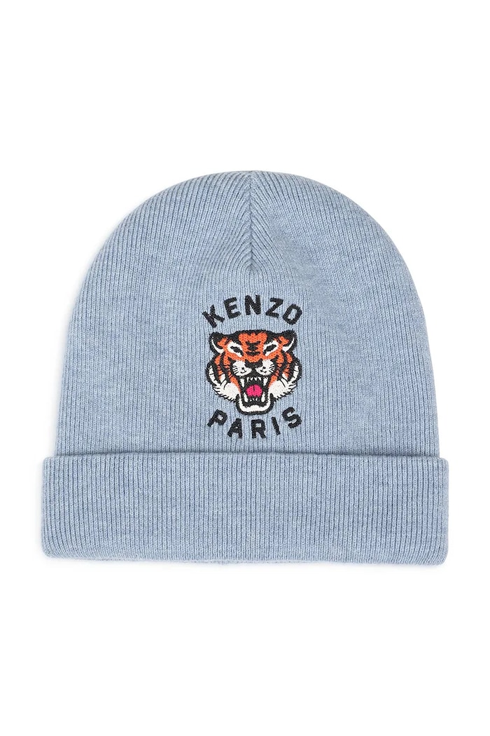Kenzo Kids Czapka beanie dziecięca z dodatkiem wełny niebieski K62156.54.56