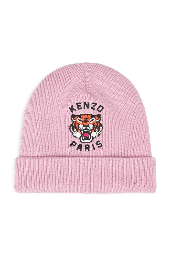 Kenzo Kids Czapka beanie dziecięca z dodatkiem wełny różowy K62156.54.56