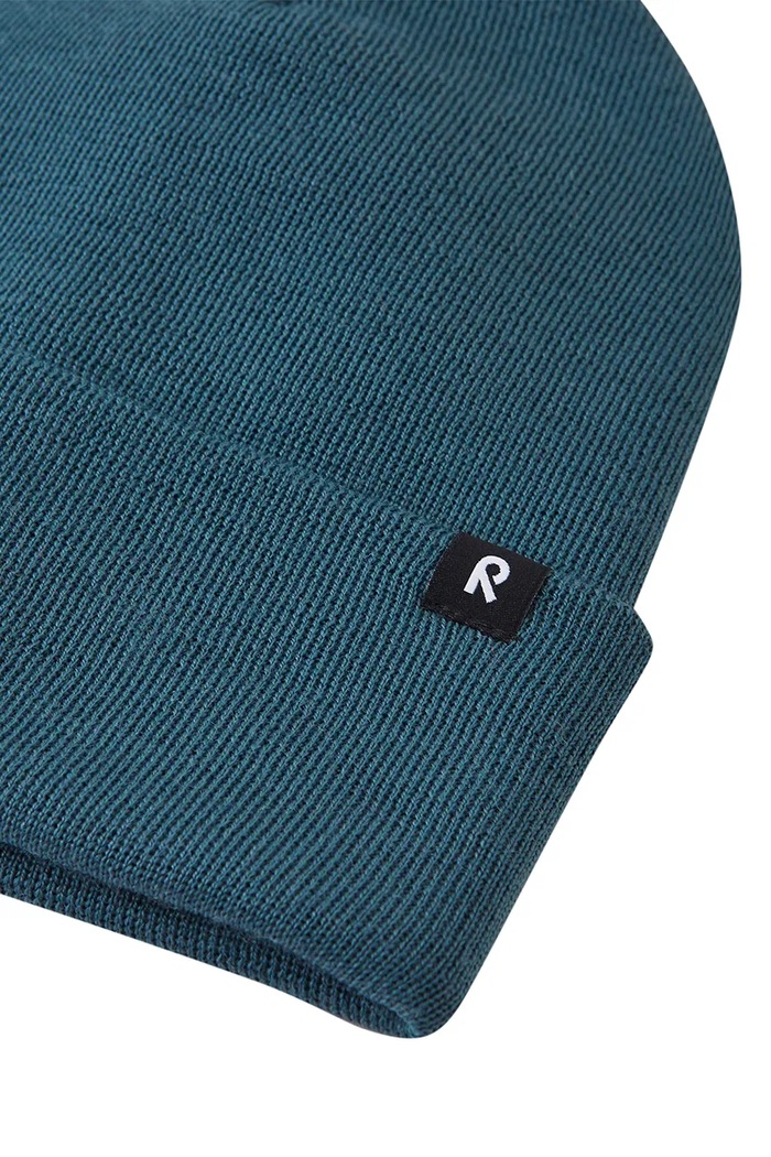 Reima czapka z pomponem dziecięca z wełną merino Omasi turkusowy 5300351A.9BY2