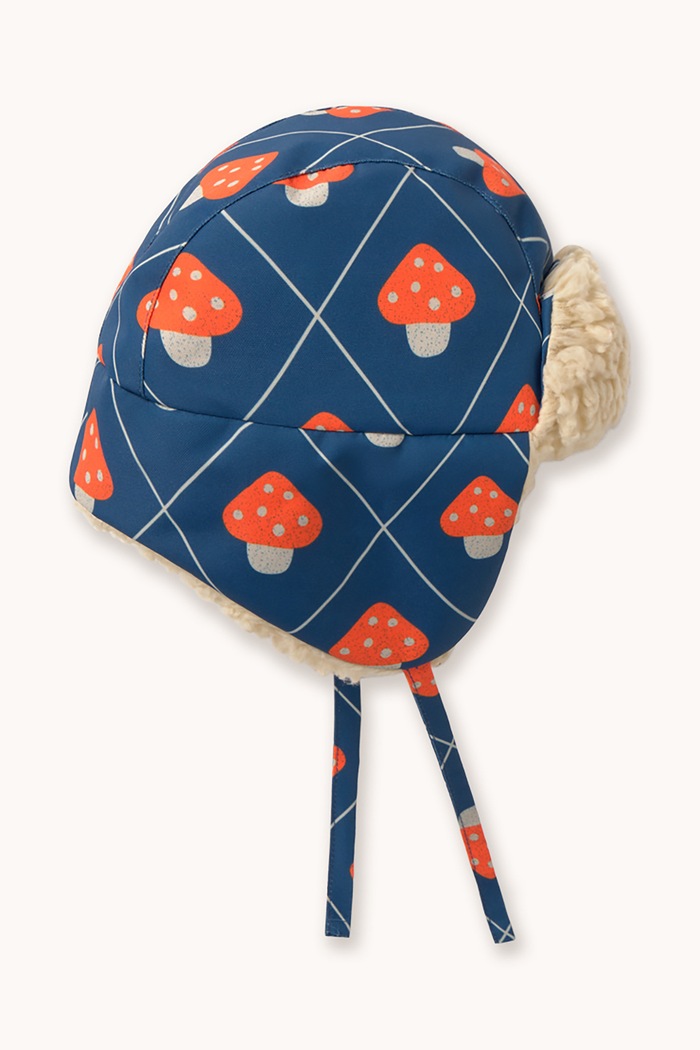Chłopiec Tinycottons Czapka uszatka dziecięca MUSHROOMS CHAPKA AW26.014 niebieski