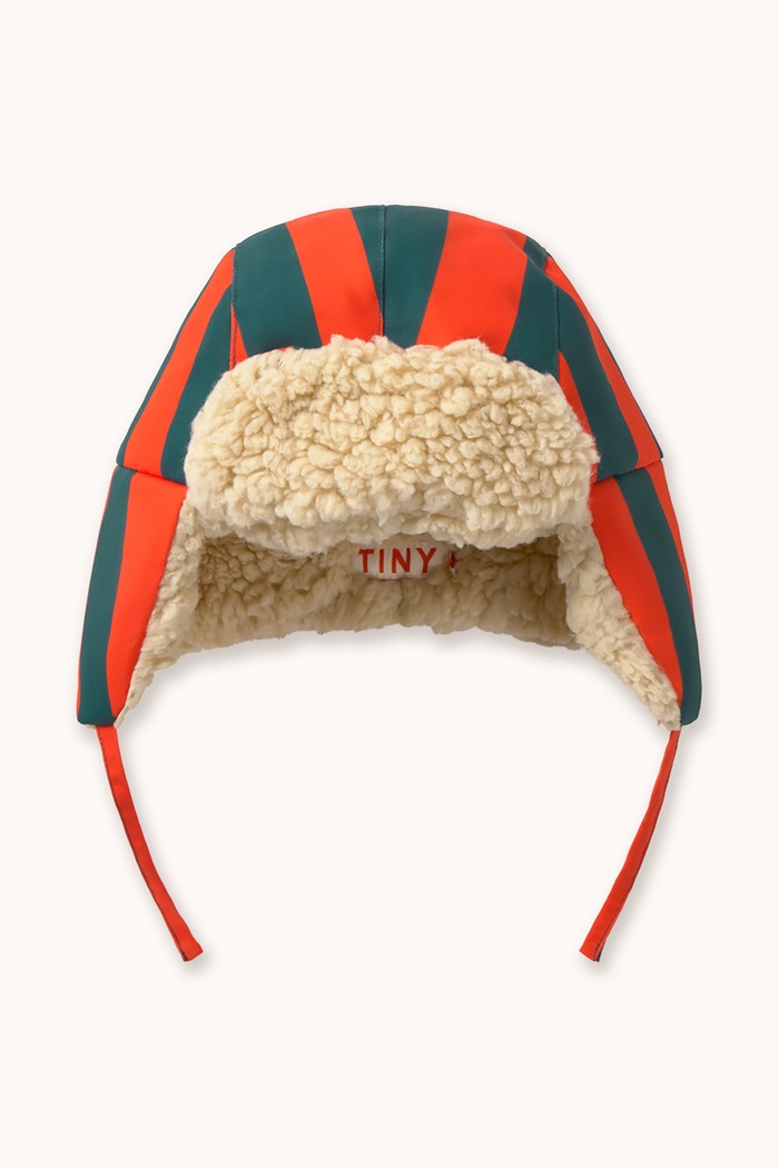 Tinycottons Czapka uszatka dziecięca RED STRIPES CHAPKA czerwony AW26.013