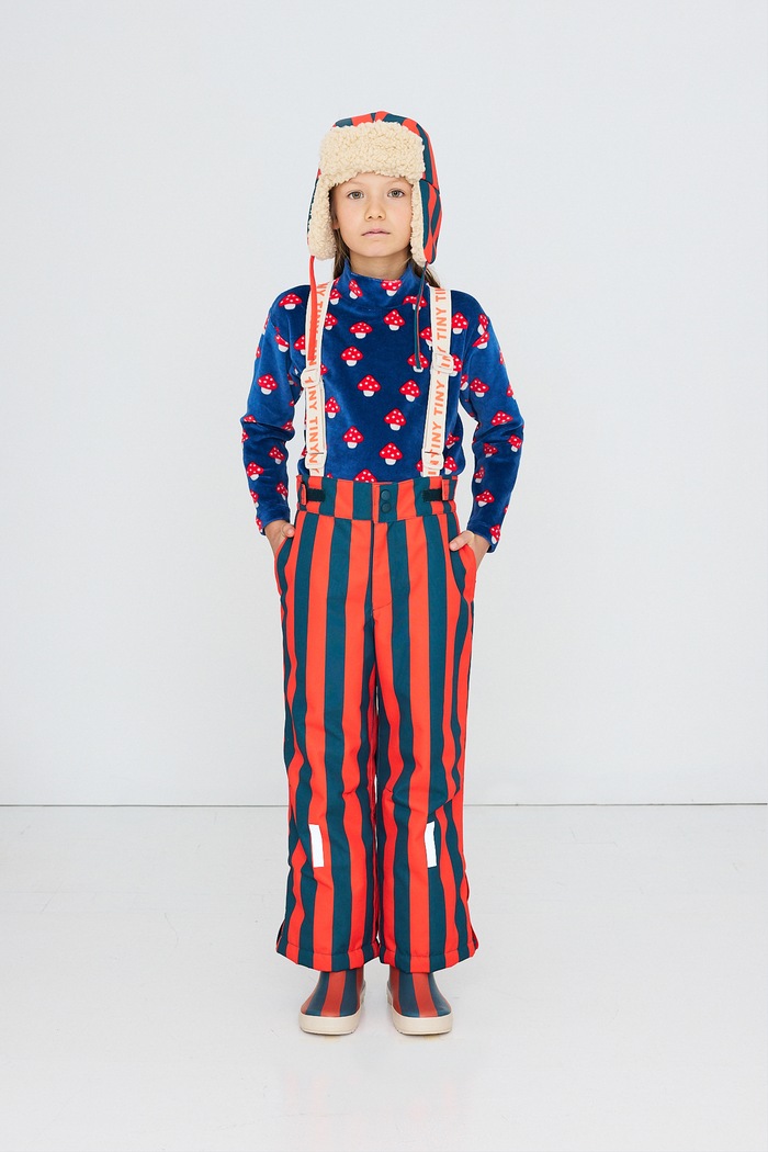 Czapka uszatka dziecięca RED STRIPES CHAPKA Tinycottons czerwony AW26.013