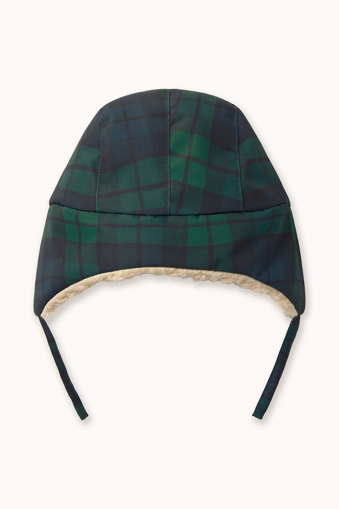 Tinycottons Czapka uszatka dziecięca CHECK CHAPKA AW26.025 granatowy AW26