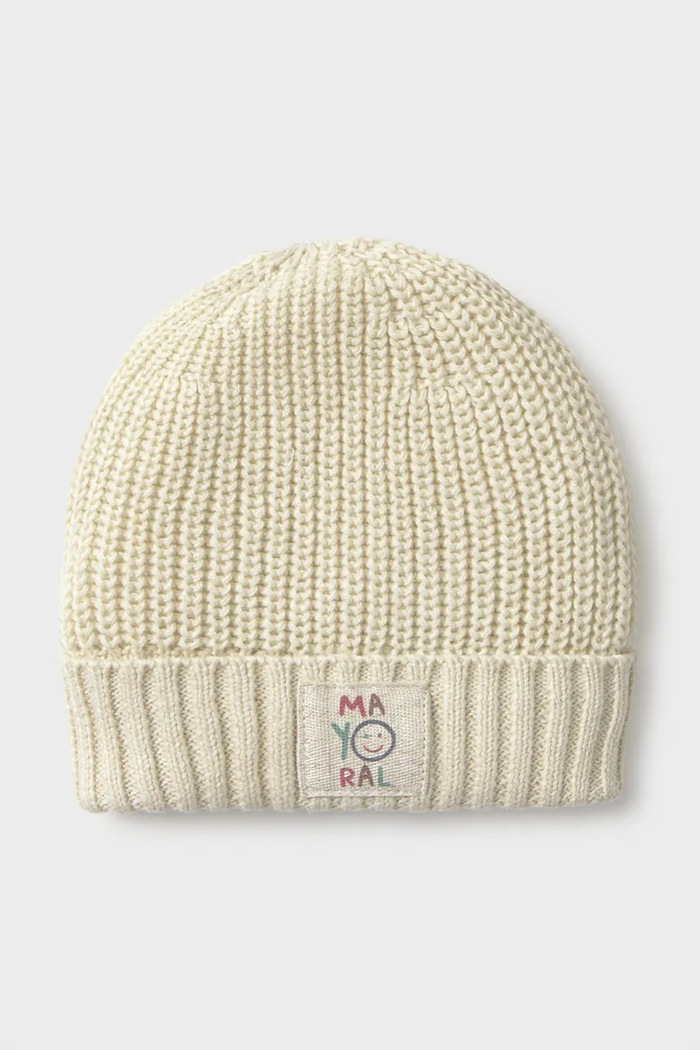Mayoral Newborn шапка beanie за деца от памук бежов 9129.2A.Newborn.9BY2