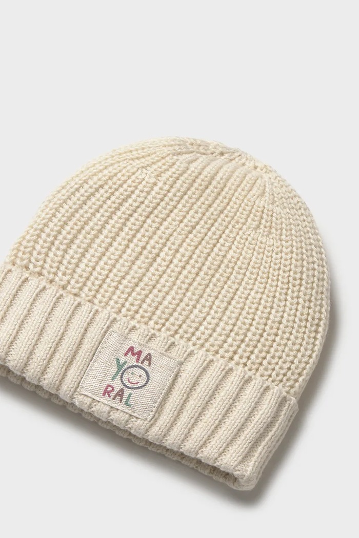 Mayoral Newborn шапка beanie за деца от памук 9129.2A.Newborn.9BY2 бежов AW26