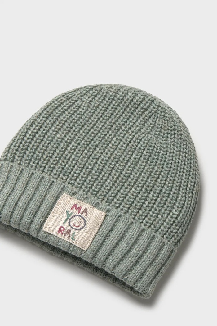 Mayoral Newborn шапка beanie за деца от памук 9129.2A.Newborn.9BY2 зелен AW26