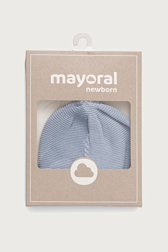 CHLAPEC Mayoral Newborn Čepice kojenecká bavlněná 9127.1B.Newborn.9BY2 modrá