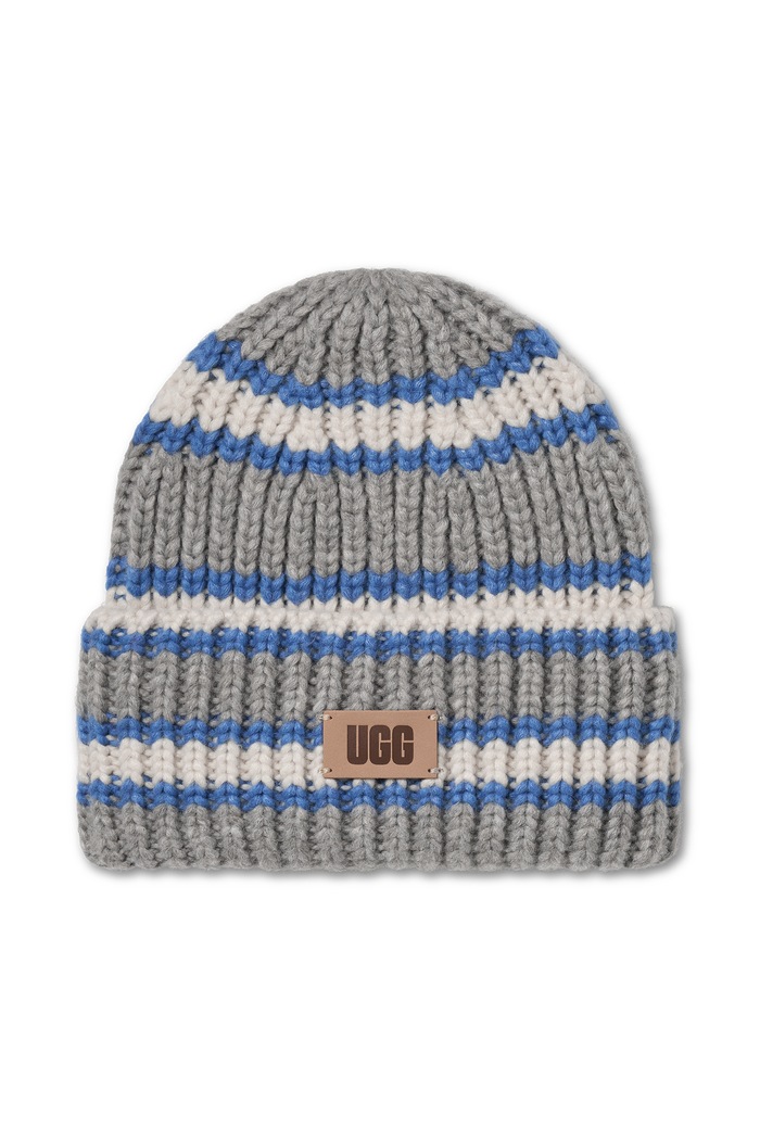 UGG Czapka beanie dziecięca z dodatkiem wełny CHUNKY RIB BEANIE niebieski 106208