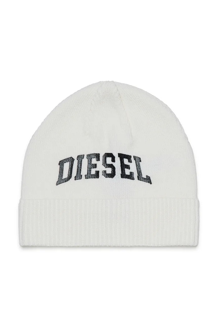 Diesel Čiapka beanie detská s vlnou FBAND HAT biela J03133.KYAZ1