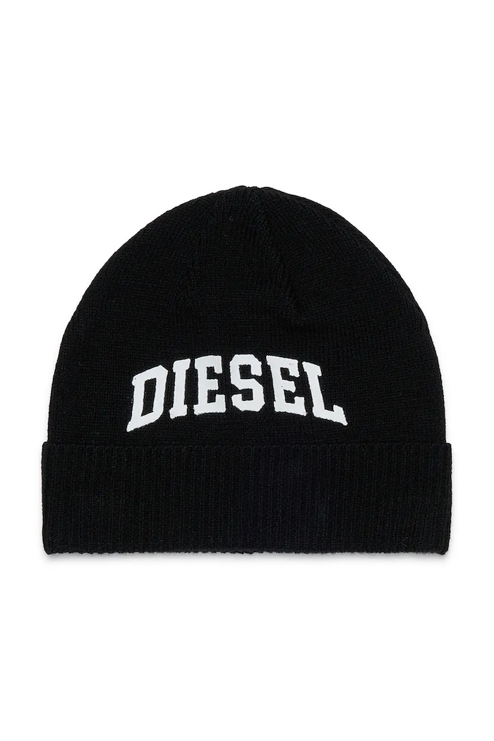 Diesel Czapka beanie dziecięca z wełną FBAND HAT czarny J03133.KYAZ1