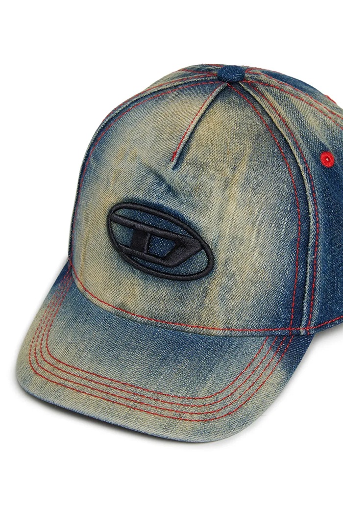 Diesel Czapka z daszkiem dziecięca bawełniana FIMEN HAT J03130.KXBVI niebieski AW26