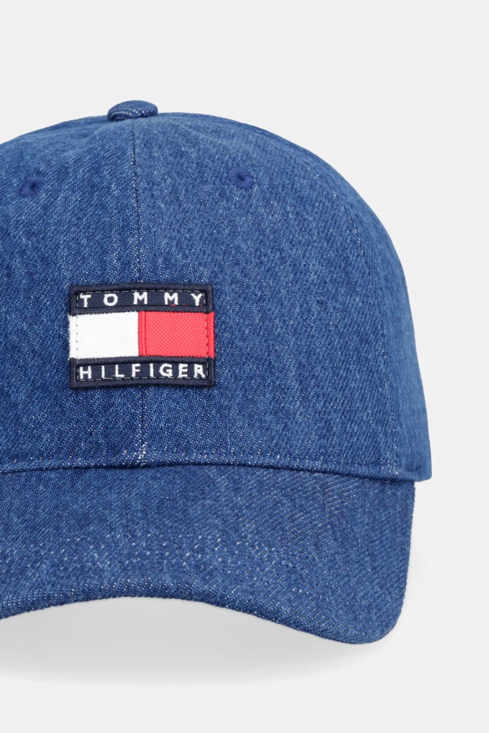 Tommy Hilfiger czapka z daszkiem dziecięca jeansowa KA0KA00076.9BY2 niebieski AW26