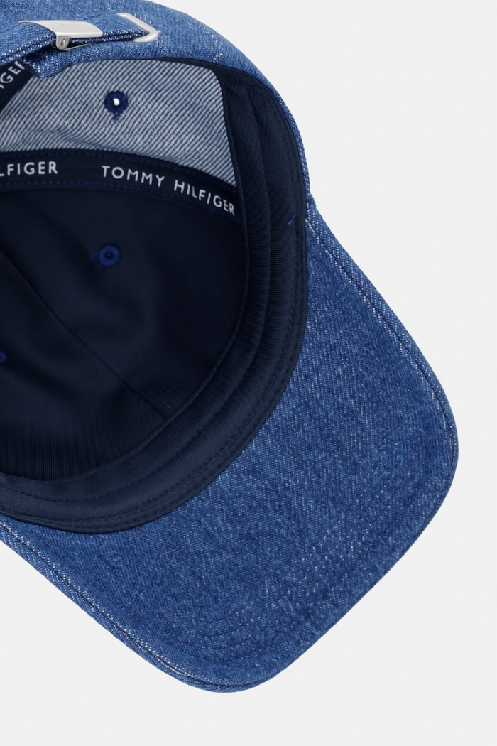 Tommy Hilfiger czapka z daszkiem dziecięca jeansowa niebieski KA0KA00076.9BY2