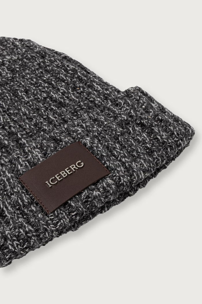 Akcesoria Iceberg Czapka beanie męska z jedwabiem 3043.7110 szary