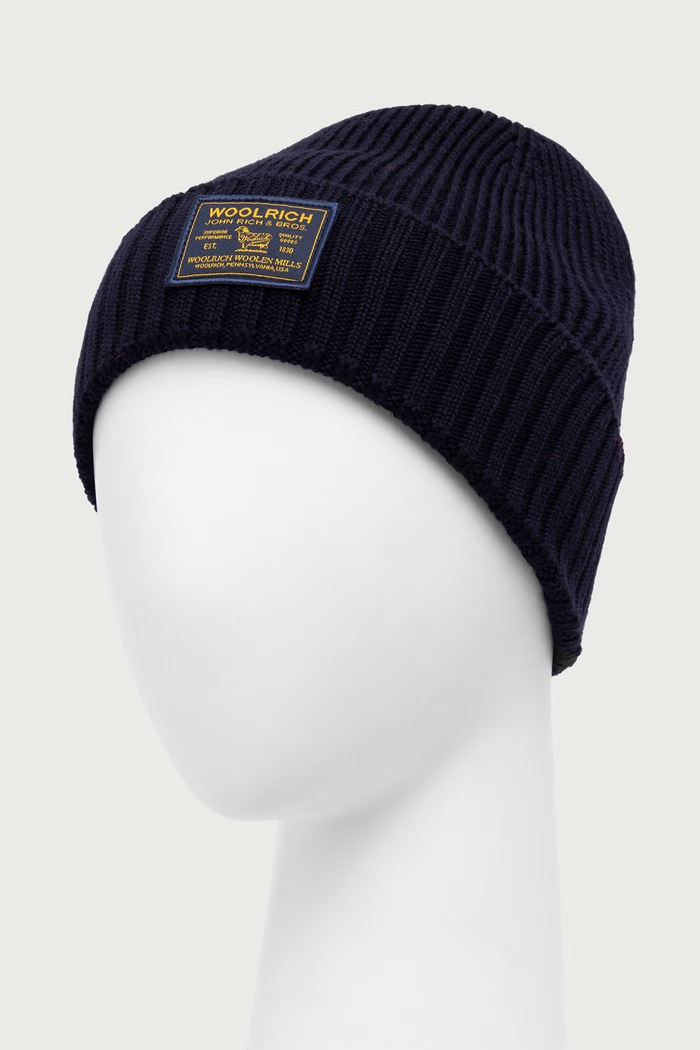 Woolrich CFWOAC2053MRUF0428 шапка вовняна чоловіча CFWOAC2053MRUF0428 темно-синій AW26
