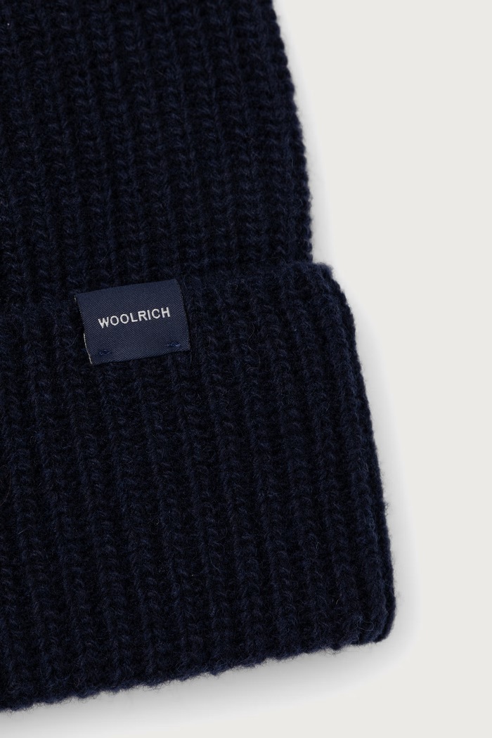 Akcesoria Woolrich CFWOAC0331MBUF0659 czapka z wełną męska CFWOAC0331MBUF0659 granatowy