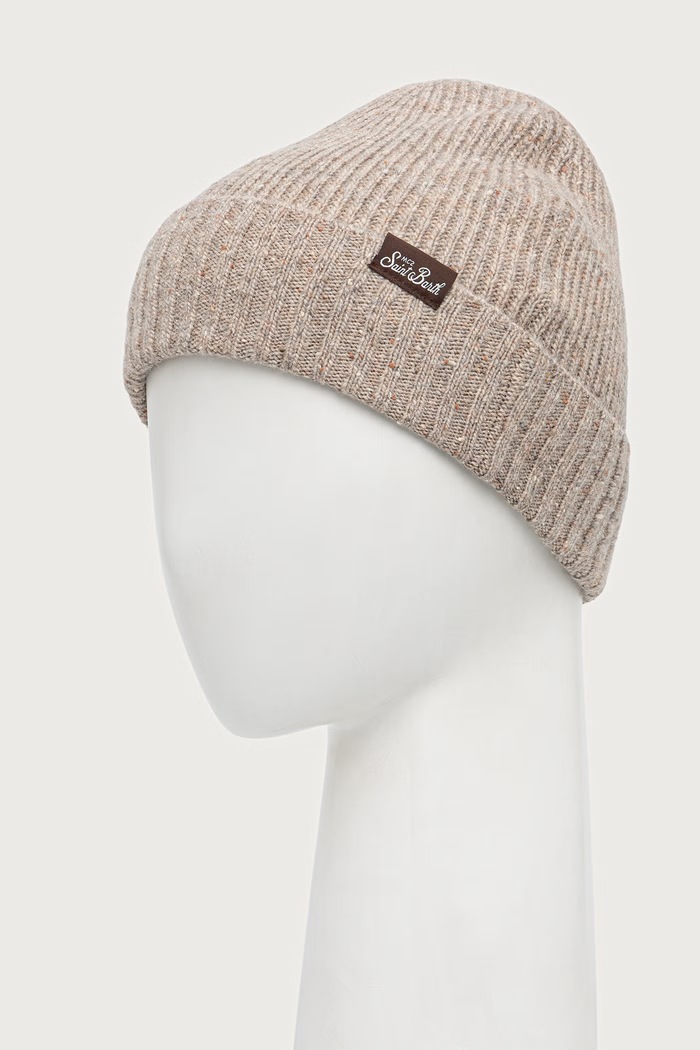 MC2 Saint Barth Czapka męska z wełną SHLL003 brązowy AW26