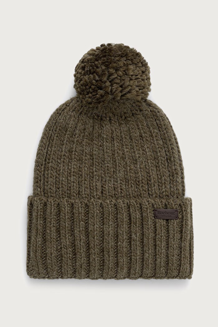 Barbour Kelson Pom czapka z pomponem męska z dodatkiem wełny zielony MHA0905OL51