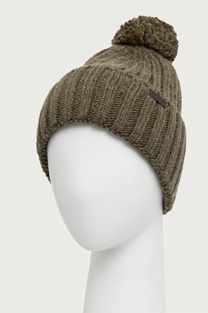 Barbour Kelson Pom czapka z pomponem męska z dodatkiem wełny MHA0905OL51 zielony AW26