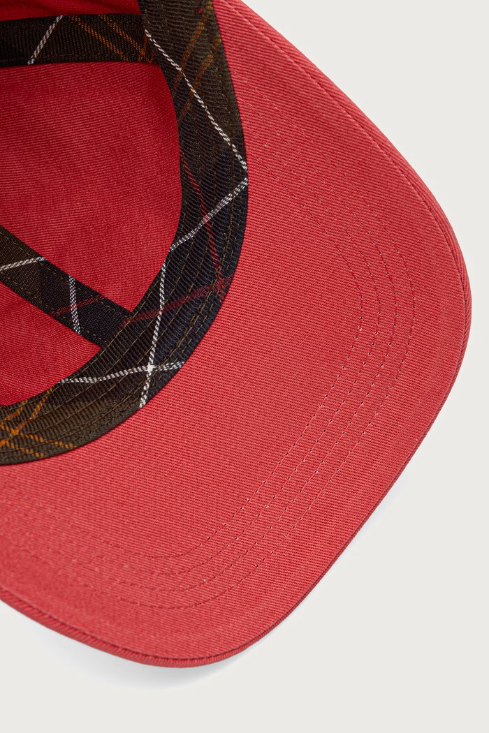Czapka z daszkiem bawełniana męska Barbour LHA0654RE82 czerwony