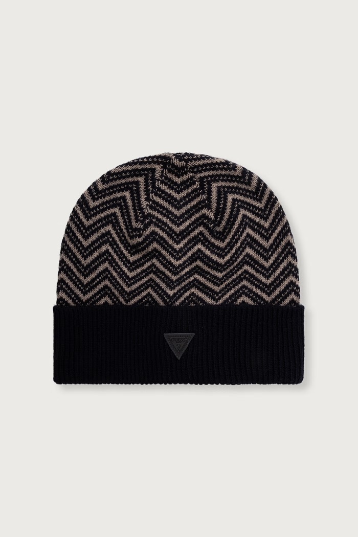 Guess Czapka beanie męska z dodatkiem wełny granatowy M6BZ28.Z1693