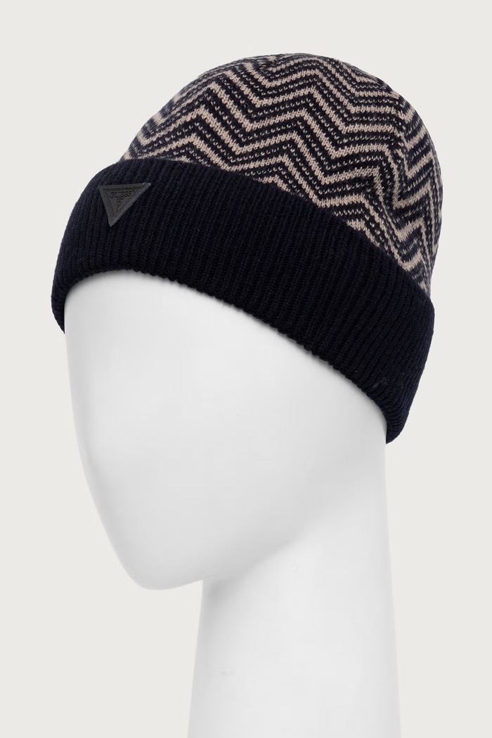 Guess Czapka beanie męska z dodatkiem wełny M6BZ28.Z1693 granatowy AW26