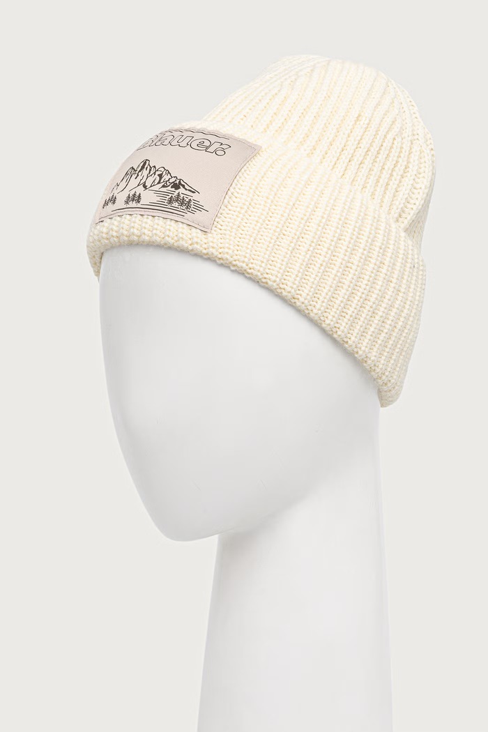 Blauer Czapka męska z dodatkiem wełny BLUA05603 beżowy AW26