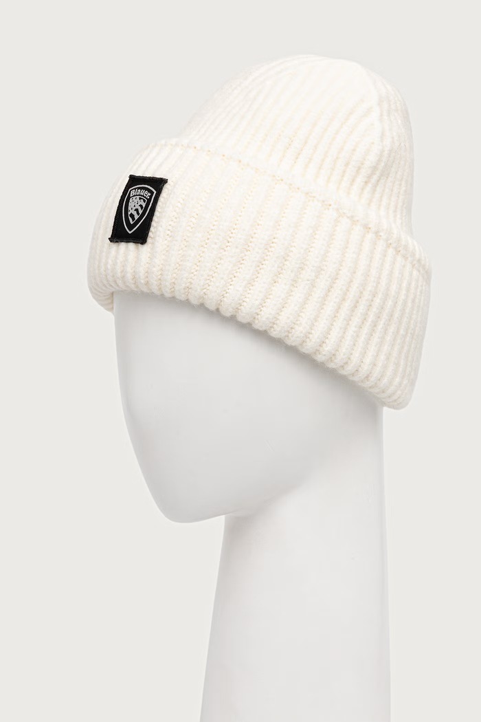 Blauer Czapka beanie męska z dodatkiem wełny BLUA05573 beżowy AW26