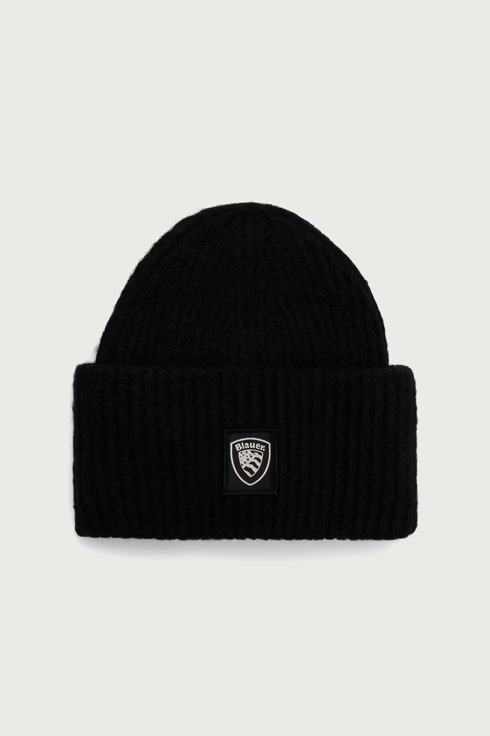 Blauer Czapka beanie męska z dodatkiem wełny czarny BLUA05573