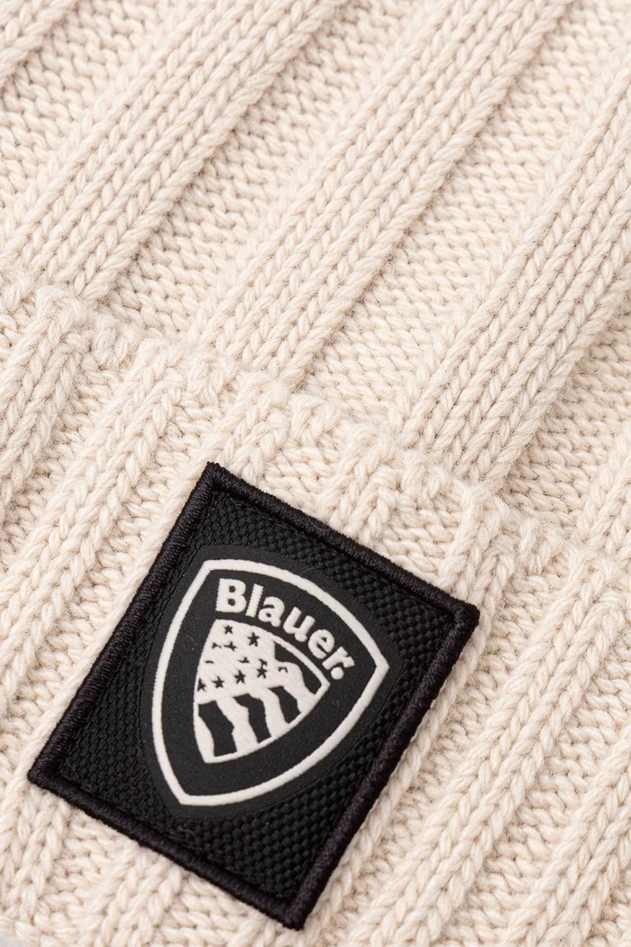 Blauer Czapka męska z dodatkiem wełny BLUA05559 beżowy AW26