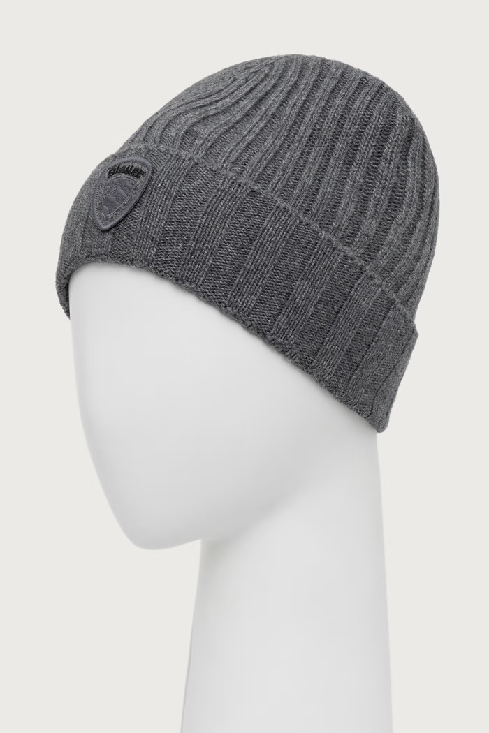 Blauer Czapka beanie męska z dodatkiem wełny BLUA05556 szary AW26